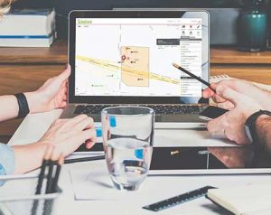 map with a GPS landmark