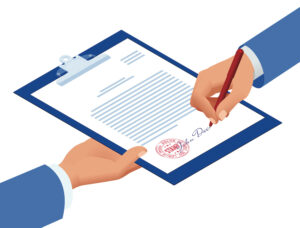 Cartoon image of a consent form